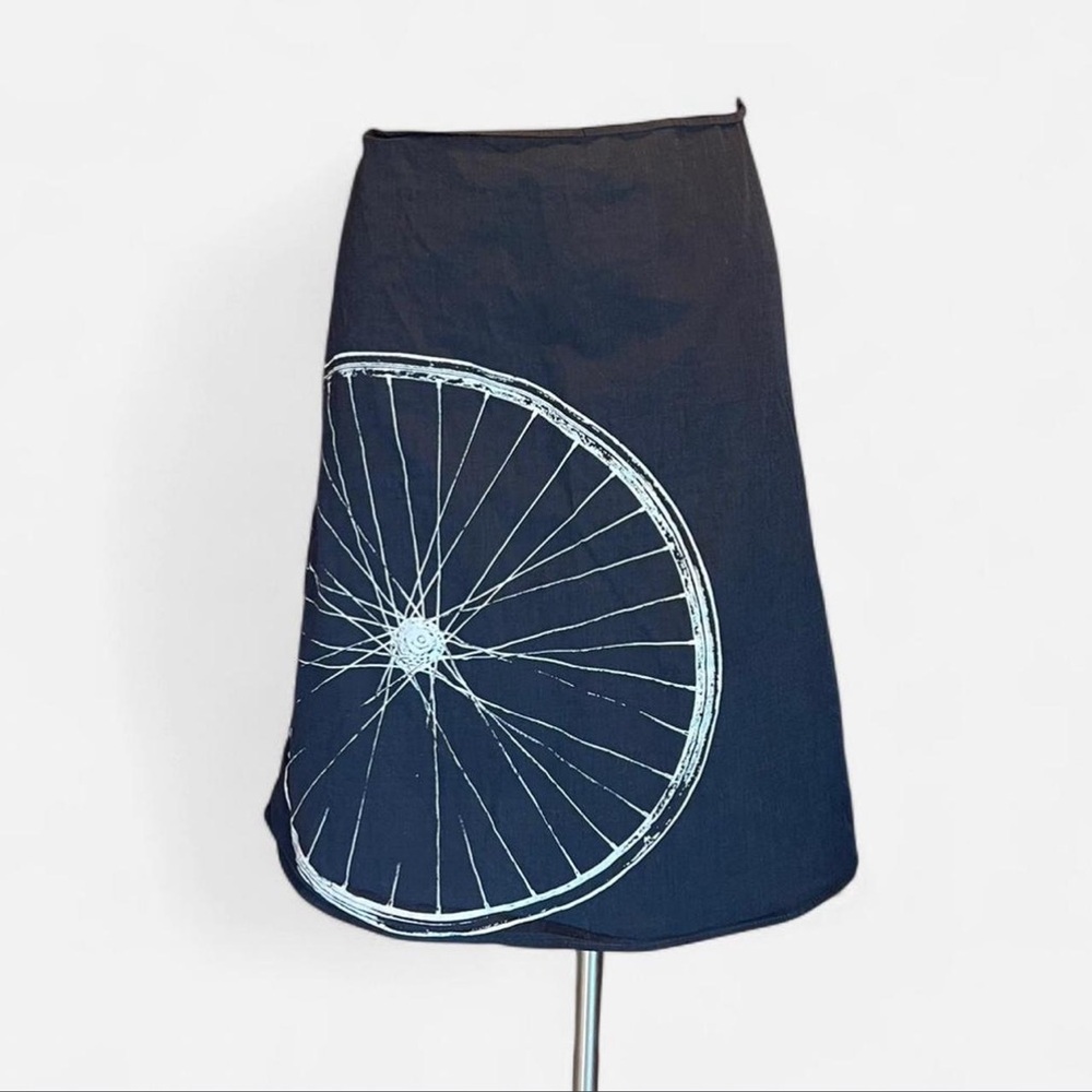 🖤Black A-Line Cotton Bicycle Skirt by Designer Angie’s Sweatshop - Picture 2 of 6